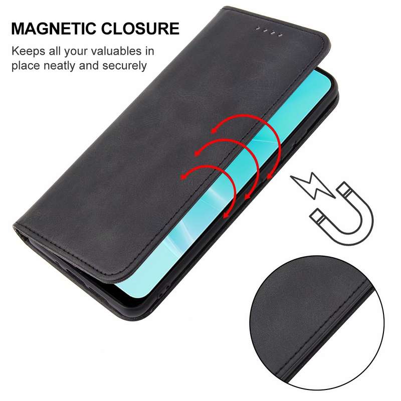For OPPO A57 4G Magnetic Closure Leather Phone Case(Brown)