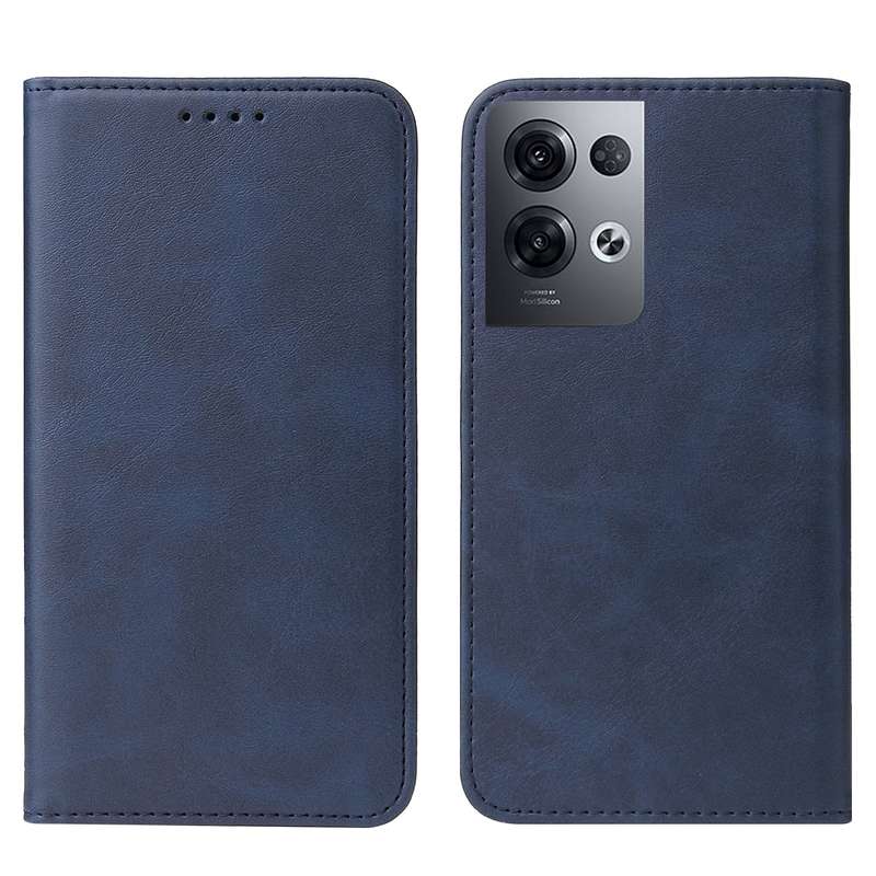 For OPPO Reno8 Pro Magnetic Closure Leather Phone Case(Black)
