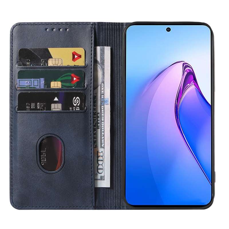 For OPPO Reno8 Pro Magnetic Closure Leather Phone Case(Black)