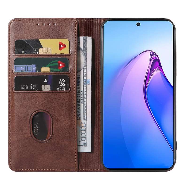 For OPPO Reno8 Pro Magnetic Closure Leather Phone Case(Black)