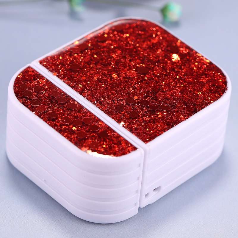 For AirPods 1 / 2 Glitter Sequins Wireless Earphone Protective Case(White)