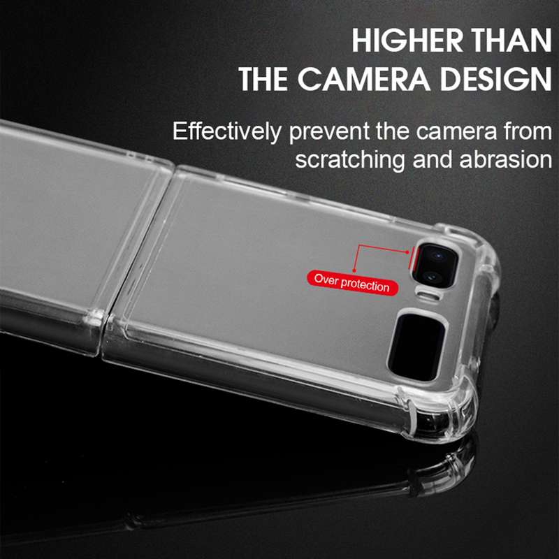 For Samsung Galaxy Z Flip / Galaxy Z Flip 5G Four-corner Airbag Shockproof Phone Case(Transparent)