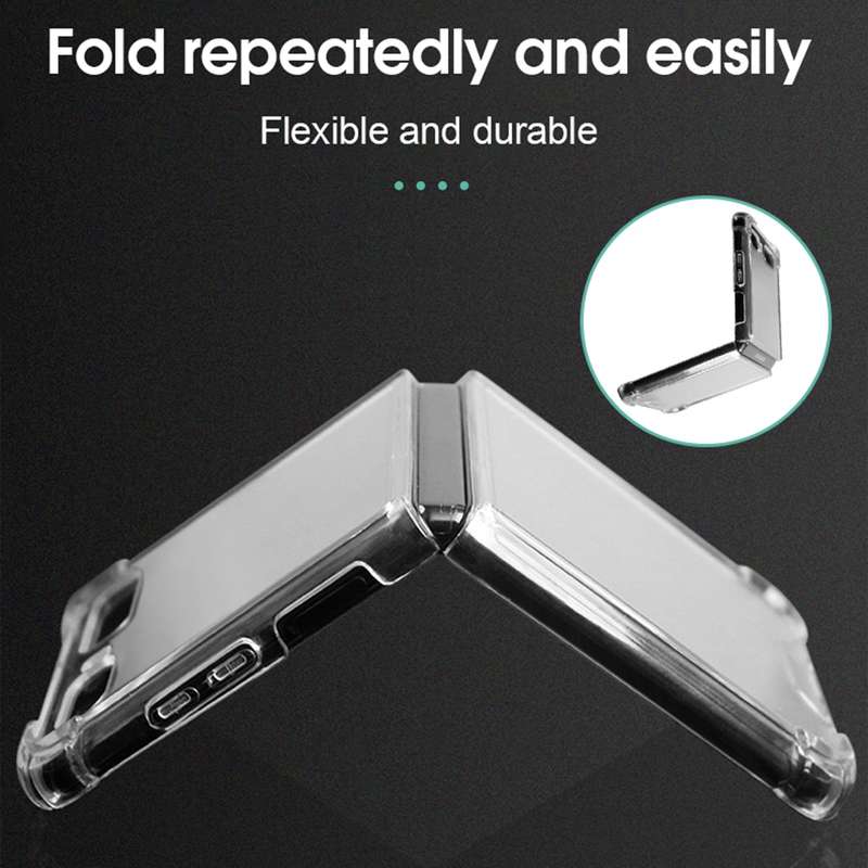 For Samsung Galaxy Z Flip / Galaxy Z Flip 5G Four-corner Airbag Shockproof Phone Case(Transparent)