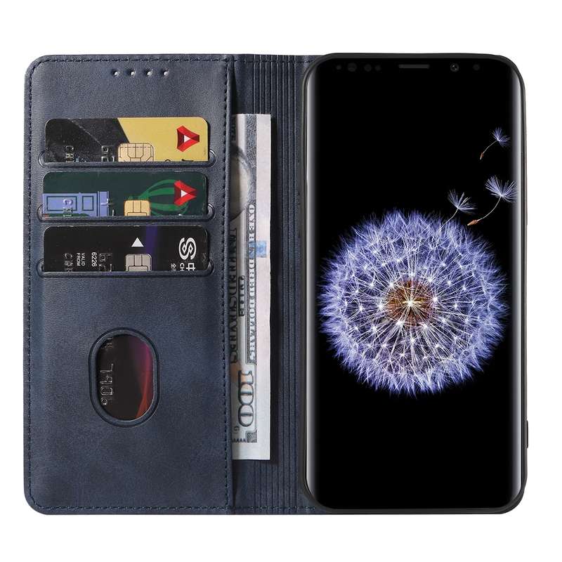 For Samsung Galaxy S9 Magnetic Closure Leather Phone Case(Blue)