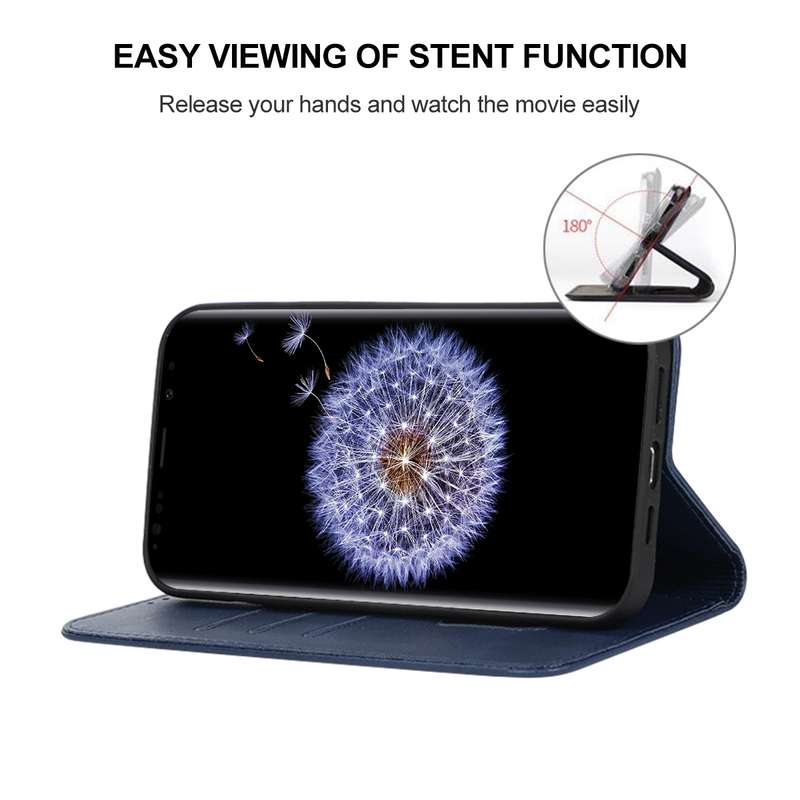 For Samsung Galaxy S9 Magnetic Closure Leather Phone Case(Blue)