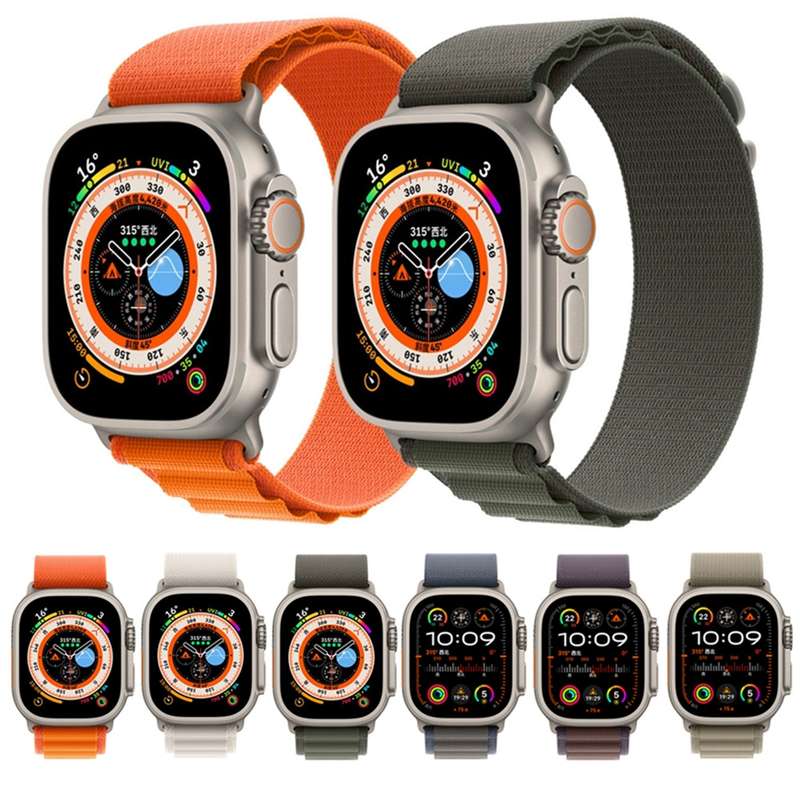 Nylon Loop Watch Band For Apple Watch Ultra & Ultra 2 49mm / Series 9&8&7 45mm / SE 2&6&SE&5&4