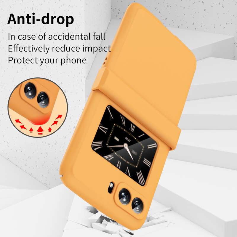 For Motorola Moto Razr 2022 Skin Feel Macaron Three-piece Set Hinge Phone Case(Transparent)