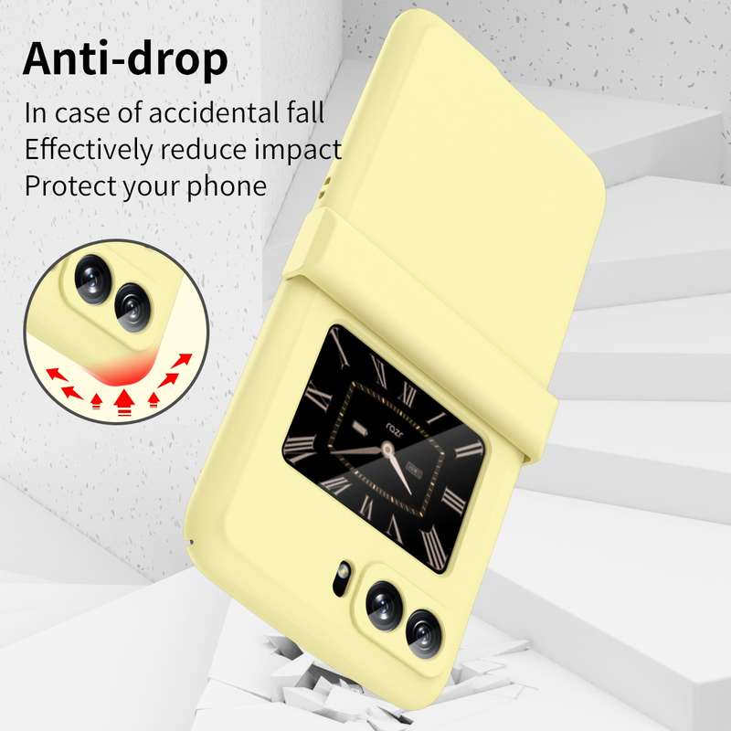 For Motorola Moto Razr 2022 Skin Feel Macaron Three-piece Set Hinge Phone Case(Transparent)