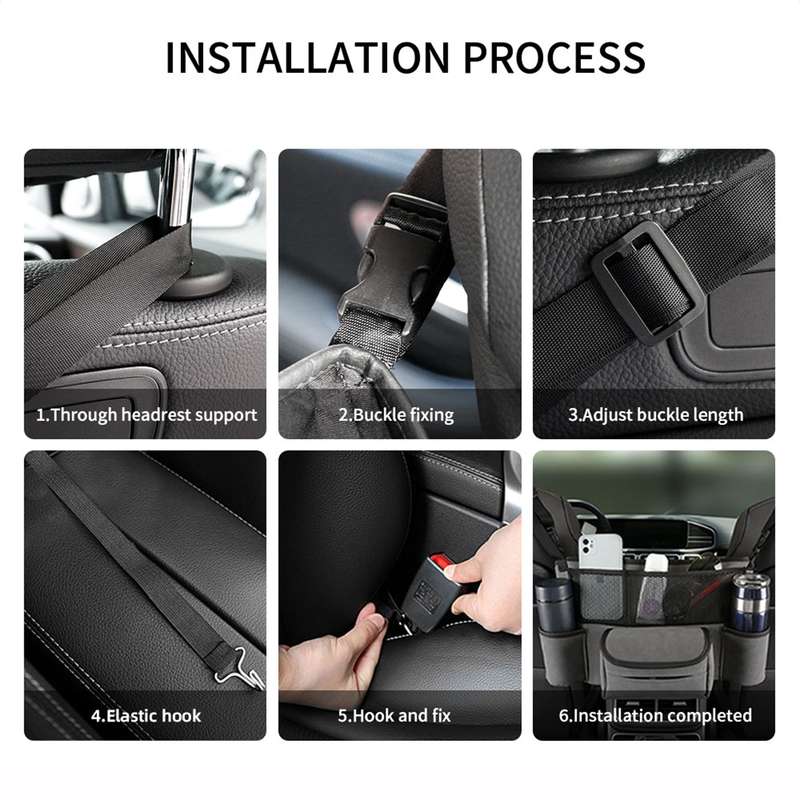 Car Center Console Hanging Bag Sheepskin Leather Storage Bag(Blue)