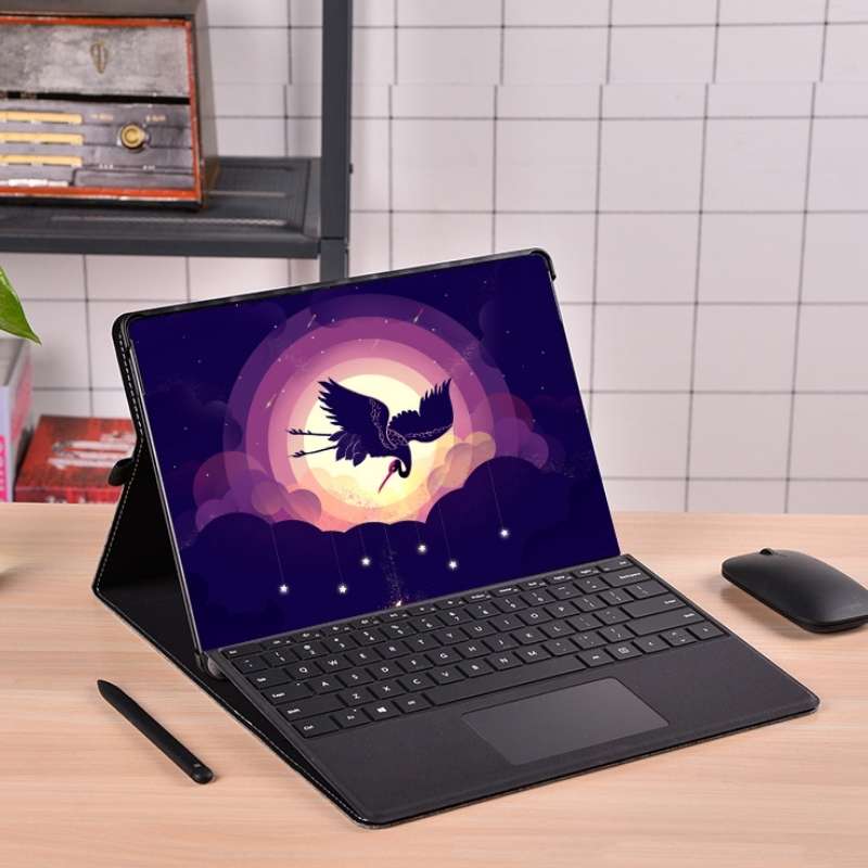 For Microsoft Surface Pro 9 All-Inclusive Drop Tablet PC Case With Power Pack(Wine Red)