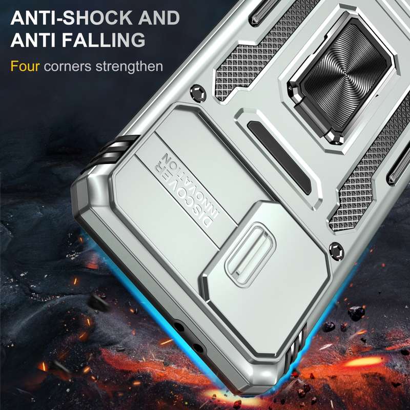 For Samsung Galaxy S22+ 5G Armor PC + TPU Camera Shield Phone Case(Black)