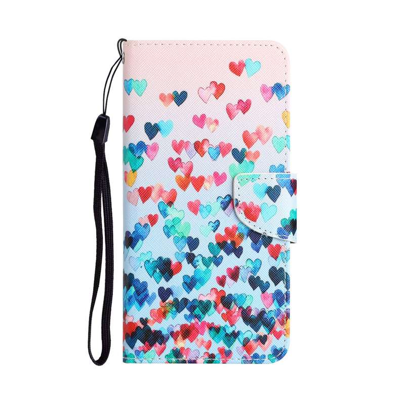 For Samsung Galaxy A23 Colored Drawing Leather Phone Case(Heart)