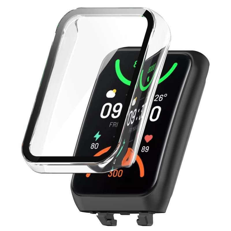For OPPO Band 2 Tempered Glass Film PC Watch Case(Transparent)
