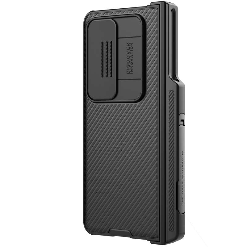 For Samsung Galaxy Z Fold4 5G NILLKIN Black Mirror Pro Series Camshield PC Phone Case with Pen Slot,