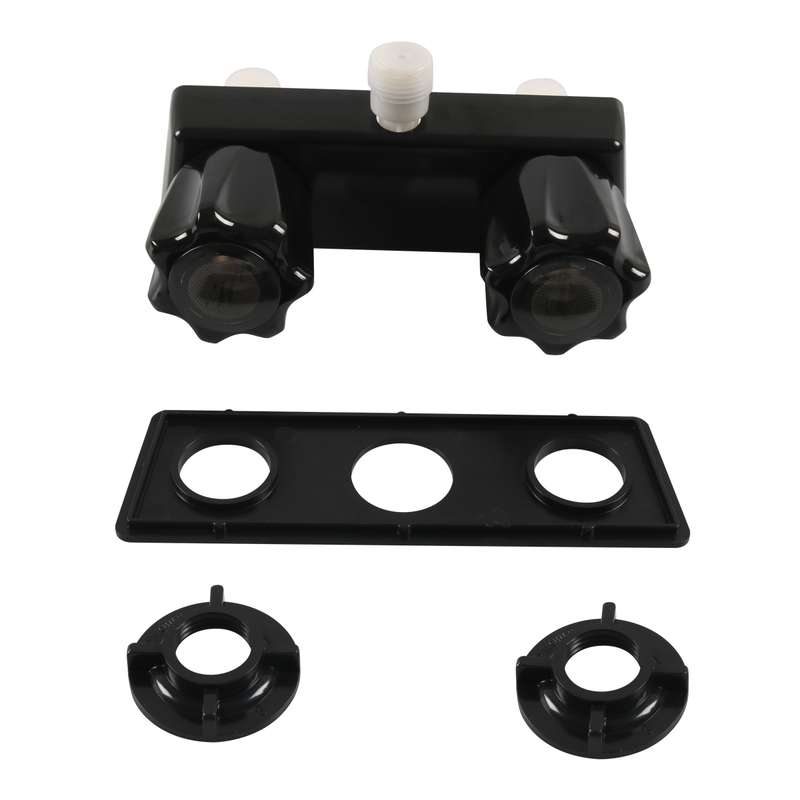 A7616-02 Dual Knob RV Shower Faucet Valve Diverter(Black)