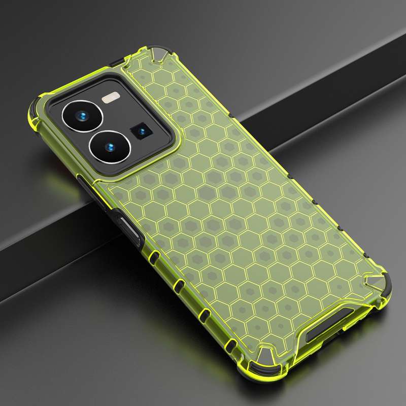 For vivo Y35 4G / Y22S 4G Global Honeycomb Phone Case(Green)