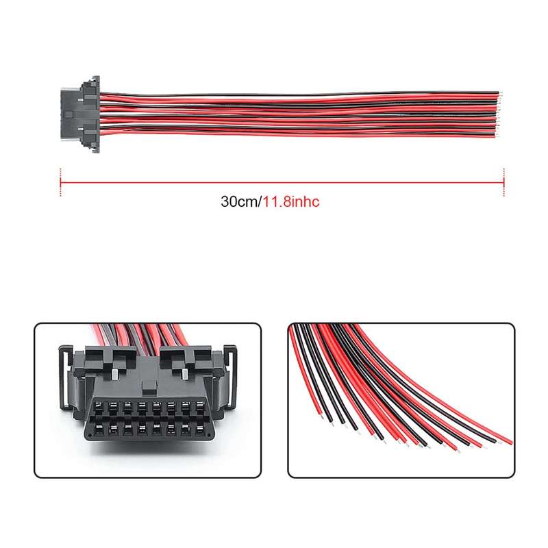 30cm 16Pin Fixed Terminal Extension Cable Female Plug for KIA