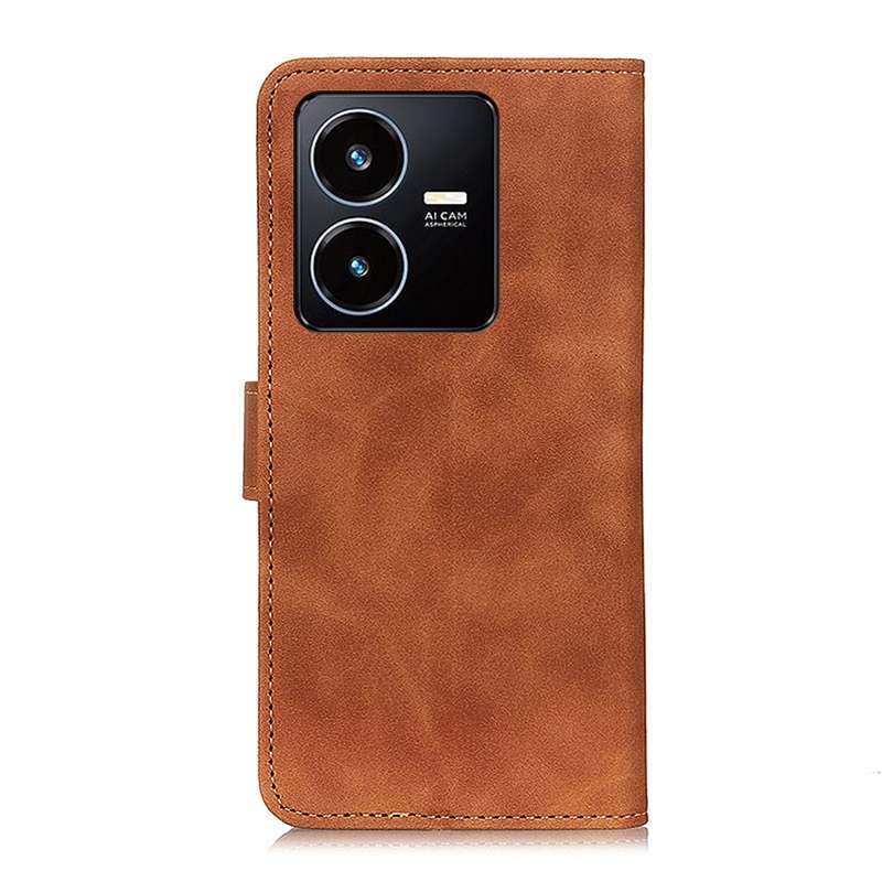 For vivo Y35 4G / Y22s KHAZNEH Retro Texture PU + TPU Horizontal Flip Leather Case(Blue)