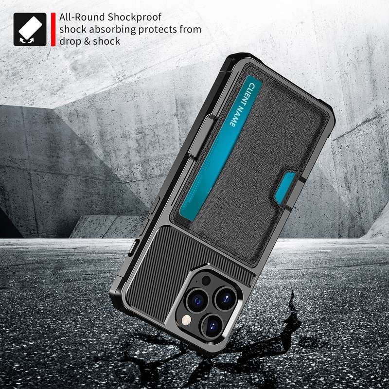 For iPhone 14 Pro Max ZM02 Card Slot Holder Phone Case (Black)