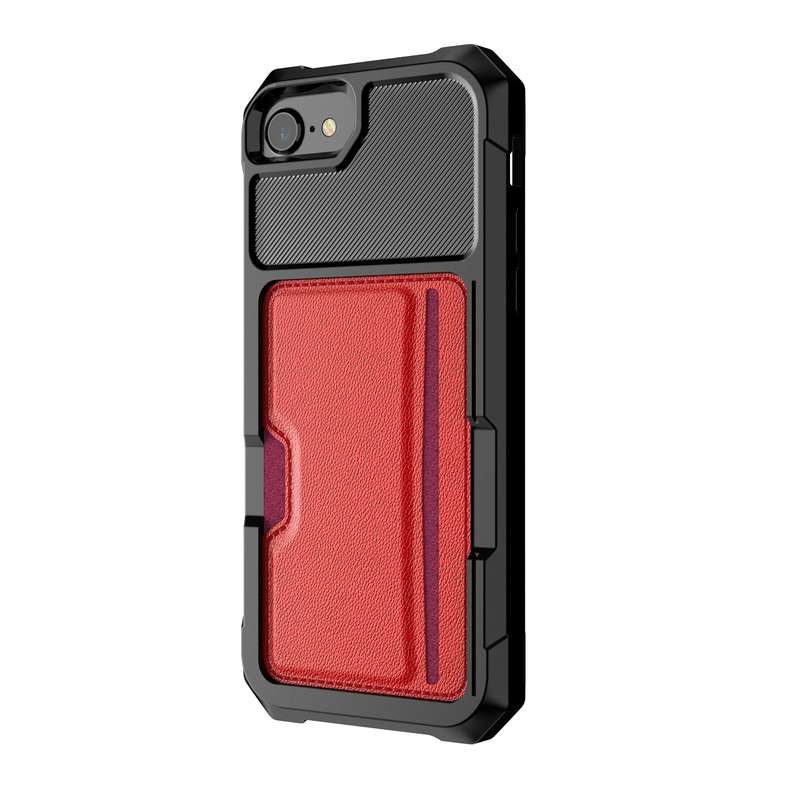 For iPhone SE 2022 / SE 2020 / 8 / 7 ZM02 Card Slot Holder Phone Case(Blue)