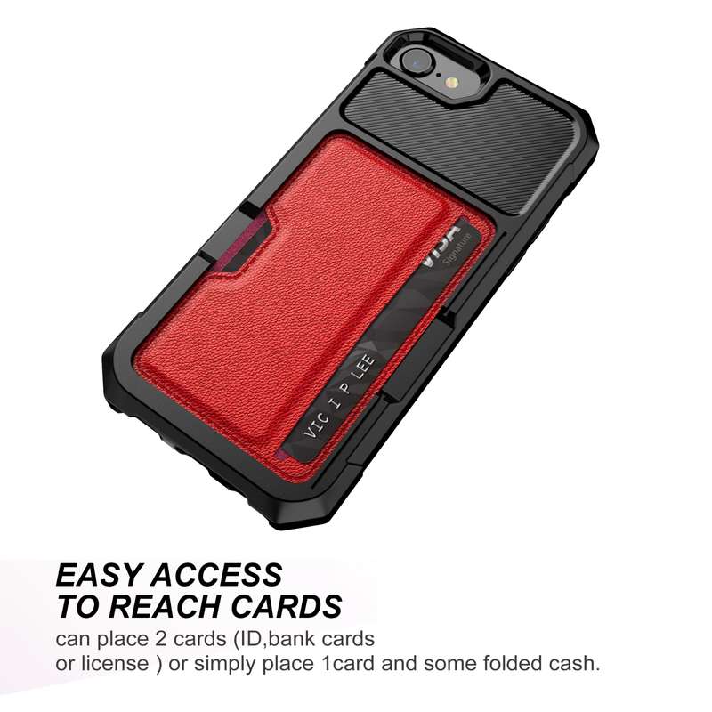 For iPhone SE 2022 / SE 2020 / 8 / 7 ZM02 Card Slot Holder Phone Case(Blue)