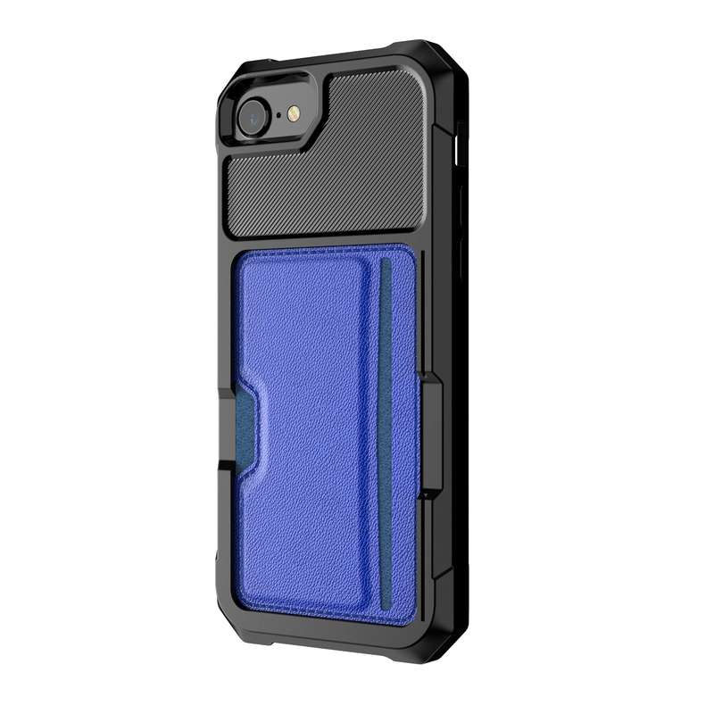 For iPhone SE 2022 / SE 2020 / 8 / 7 ZM02 Card Slot Holder Phone Case(Black)