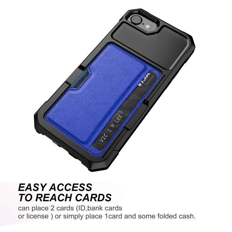 For iPhone SE 2022 / SE 2020 / 8 / 7 ZM02 Card Slot Holder Phone Case(Black)