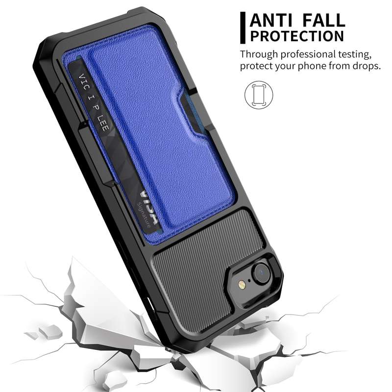 For iPhone SE 2022 / SE 2020 / 8 / 7 ZM02 Card Slot Holder Phone Case(Black)