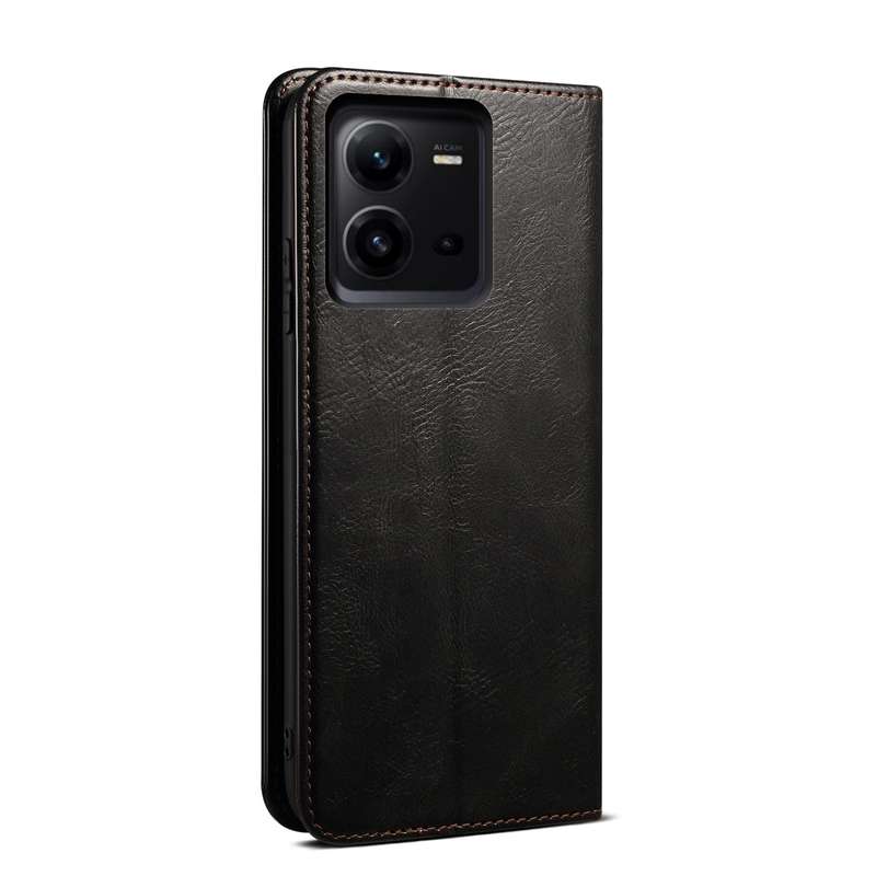 For vivo V25 Oil Wax Crazy Horse Texture Leather Phone Case(Green)