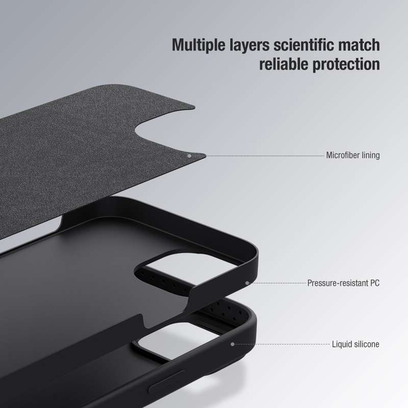 For iPhone 14 Pro NILLKIN CamShield Liquid Silicone Phone Case(Black)