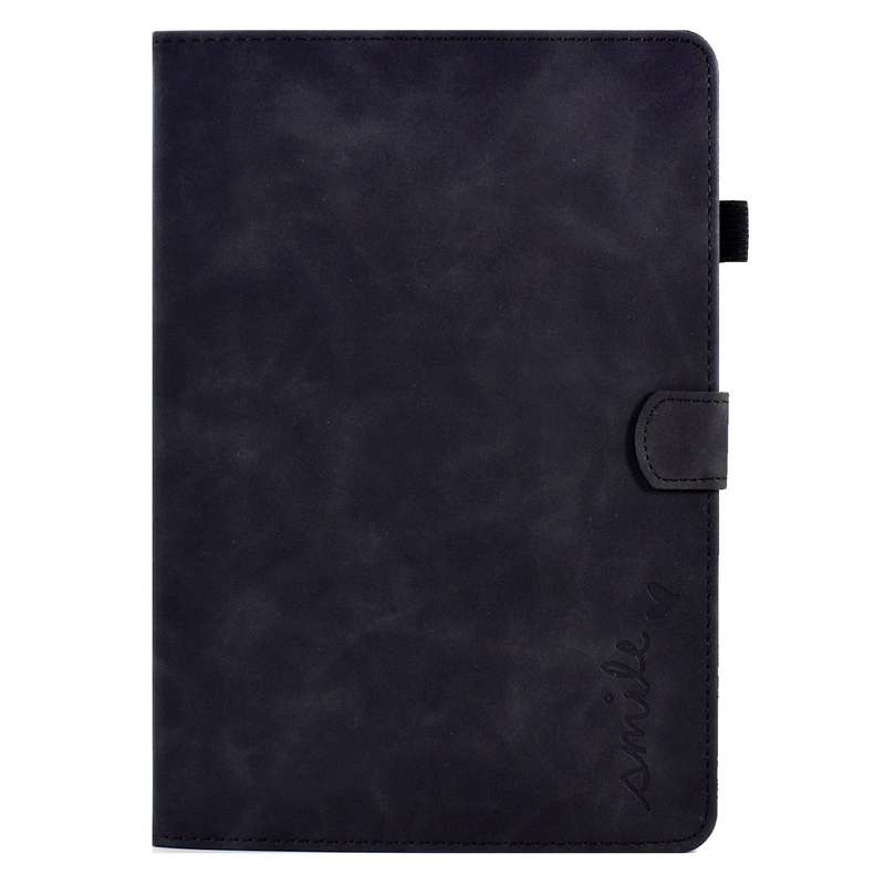 For iPad 10.2 / Air 10.5 2019 Embossed Smile Flip Tablet Leather Smart Case(Brown)