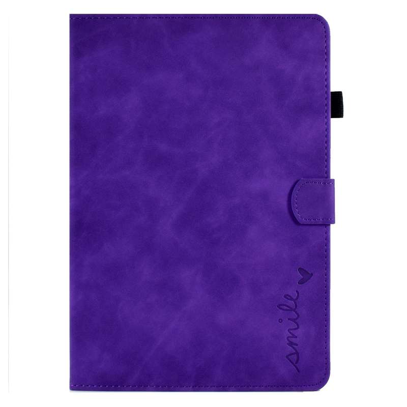 For iPad 10.2 / Air 10.5 2019 Embossed Smile Flip Tablet Leather Smart Case(Brown)