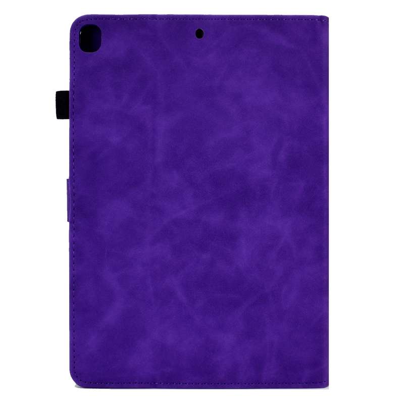 For iPad 10.2 / Air 10.5 2019 Embossed Smile Flip Tablet Leather Smart Case(Brown)