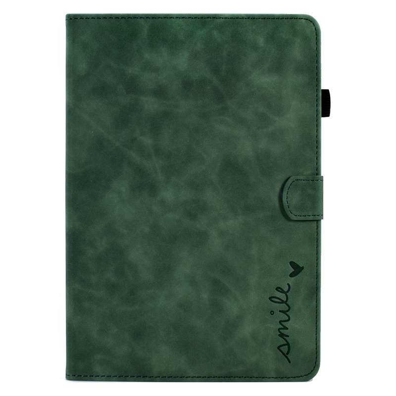 For iPad 10.2 / Air 10.5 2019 Embossed Smile Flip Tablet Leather Smart Case(Brown)