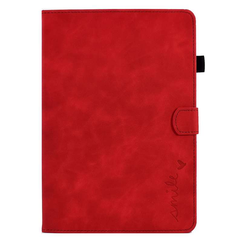 For iPad 10.2 / Air 10.5 2019 Embossed Smile Flip Tablet Leather Smart Case(Brown)
