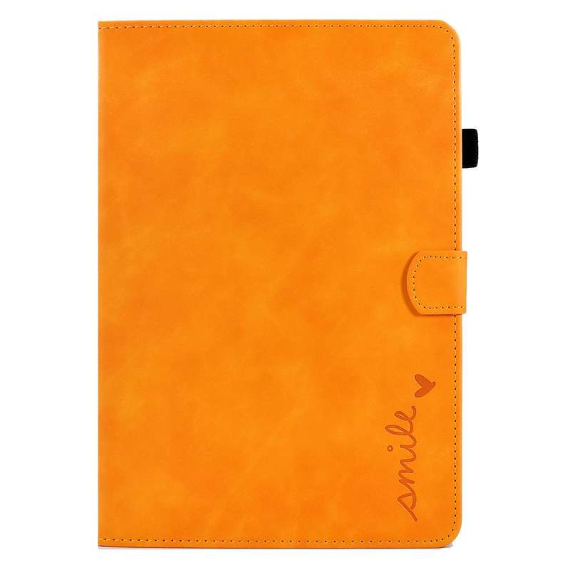 For iPad 10.2 / Air 10.5 2019 Embossed Smile Flip Tablet Leather Smart Case(Brown)