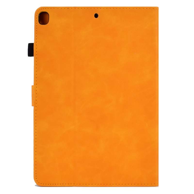For iPad 10.2 / Air 10.5 2019 Embossed Smile Flip Tablet Leather Smart Case(Brown)