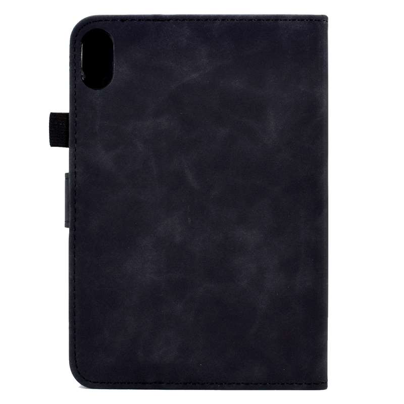 For iPad mini 6 Embossed Smile Flip Tablet Leather Smart Case(Black)