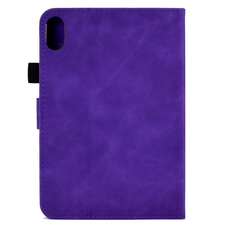 For iPad mini 2024 / mini 6 Embossed Smile Flip Tablet Leather Smart Case(Black)