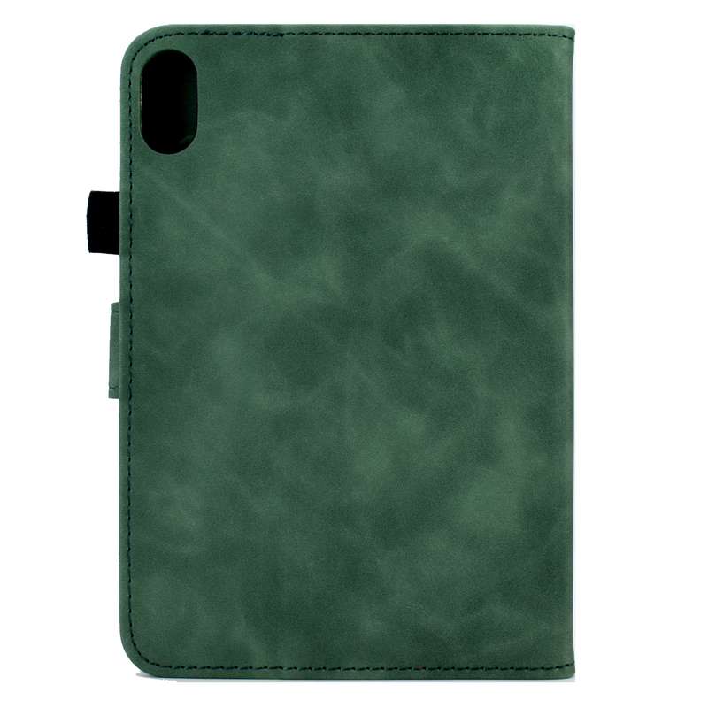 For iPad mini 2024 / mini 6 Embossed Smile Flip Tablet Leather Smart Case(Black)