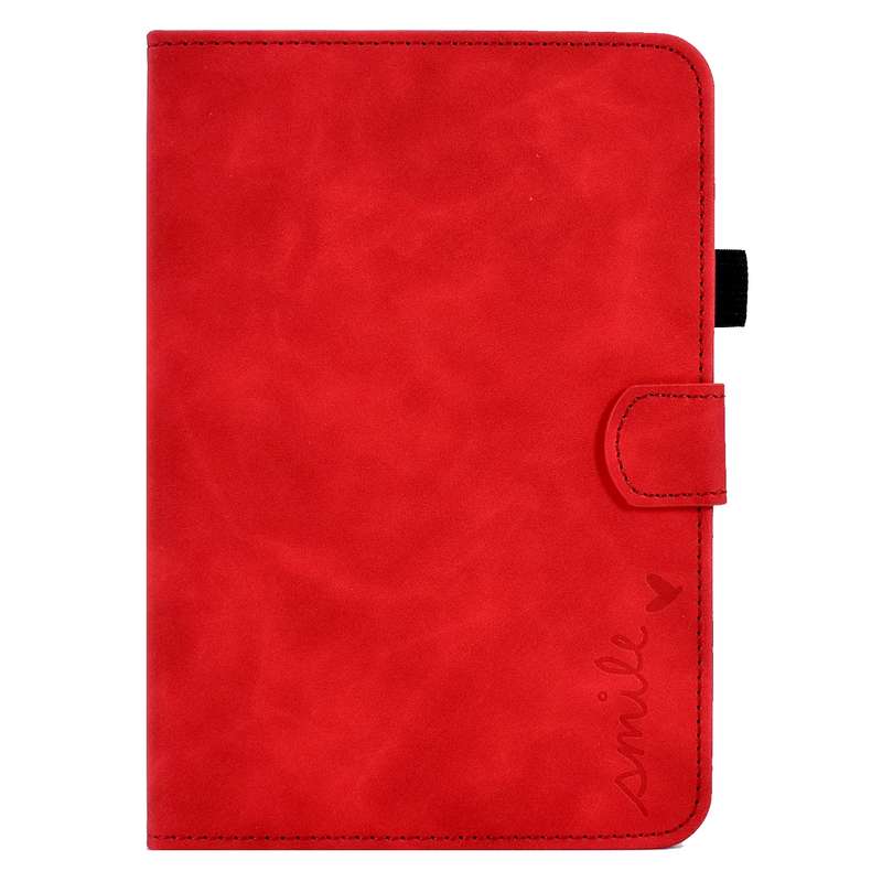 For iPad mini 2024 / mini 6 Embossed Smile Flip Tablet Leather Smart Case(Black)