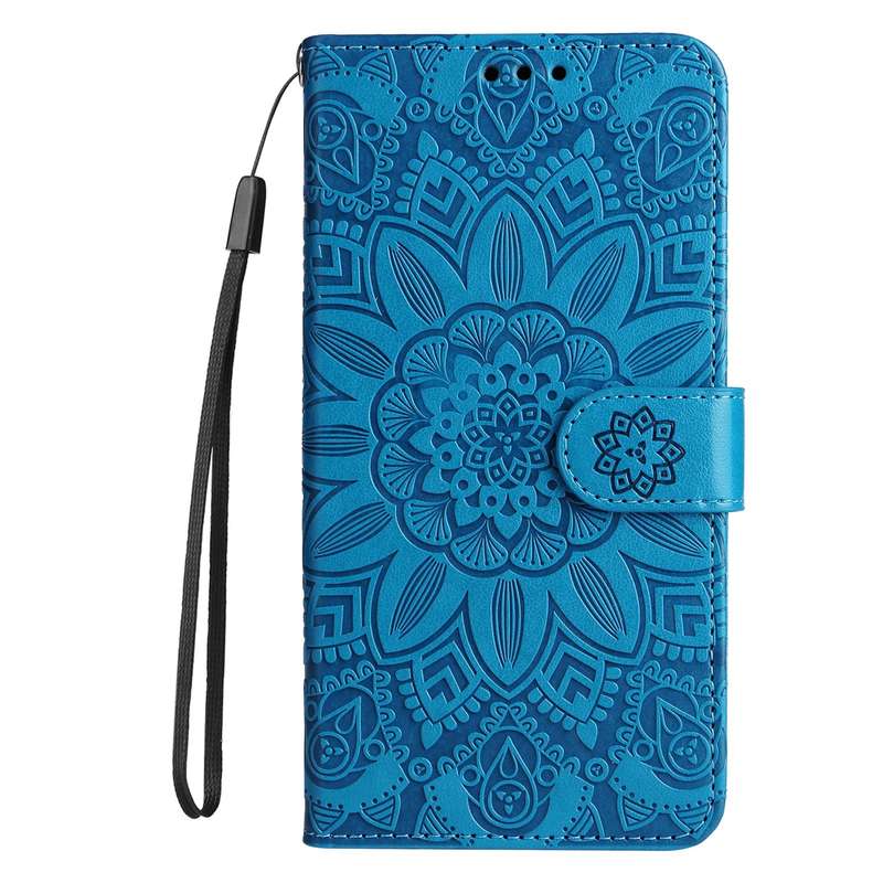 For Xiaomi Poco C40 Embossed Sunflower Leather Phone Case(Purple)