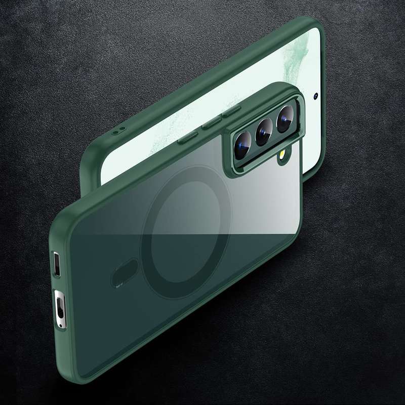 For Samsung Galaxy S22 5G Acrylic PC MagSafe Phone Case(Black)