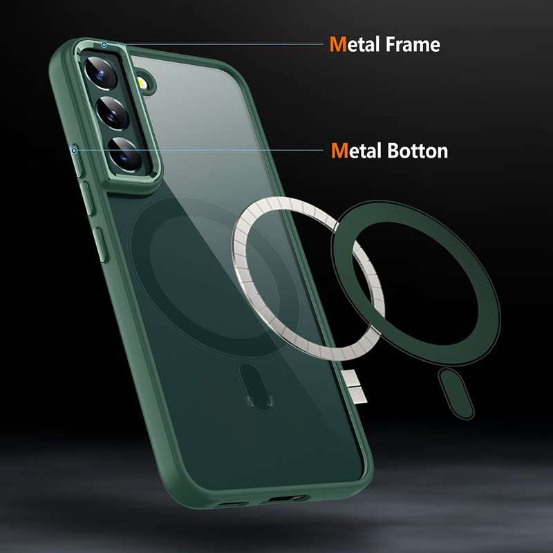 For Samsung Galaxy S22 5G Acrylic PC MagSafe Phone Case(Black)