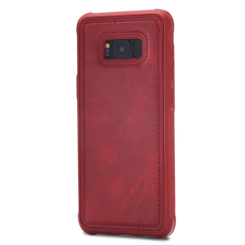 For Galaxy S8 Magnetic Shockproof PC + TPU + PU Leather Protective Case(Black)