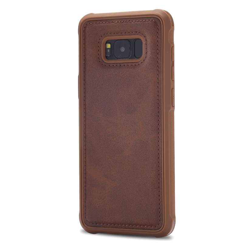 For Galaxy S8 Magnetic Shockproof PC + TPU + PU Leather Protective Case(Black)