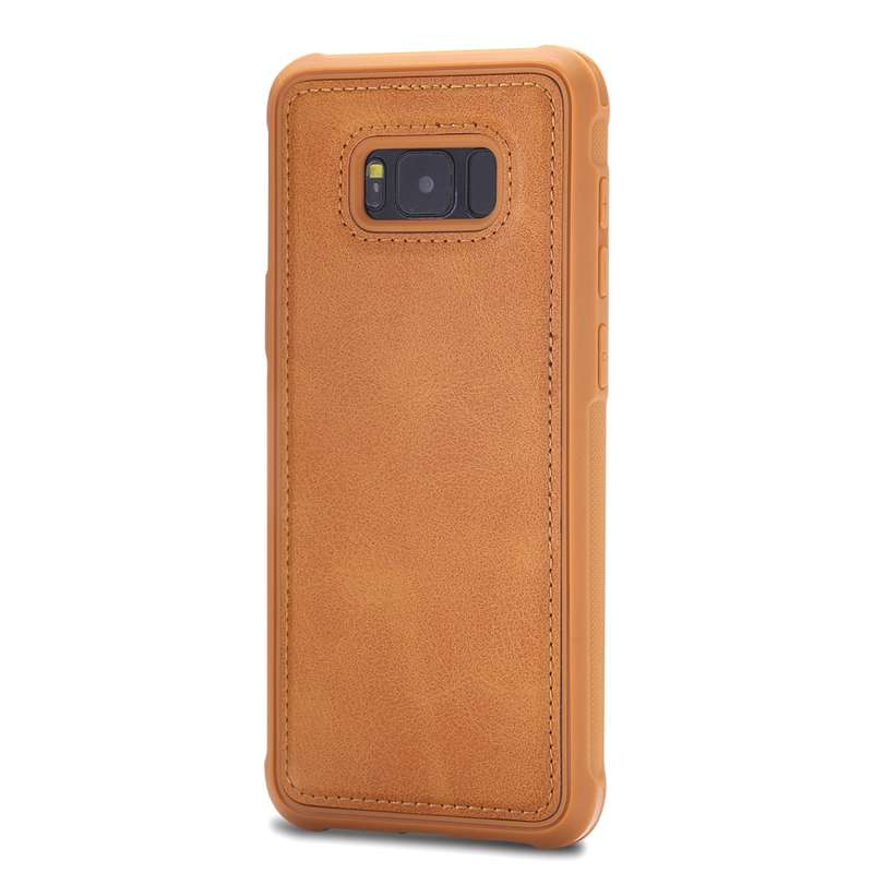 For Galaxy S8 Magnetic Shockproof PC + TPU + PU Leather Protective Case(Black)