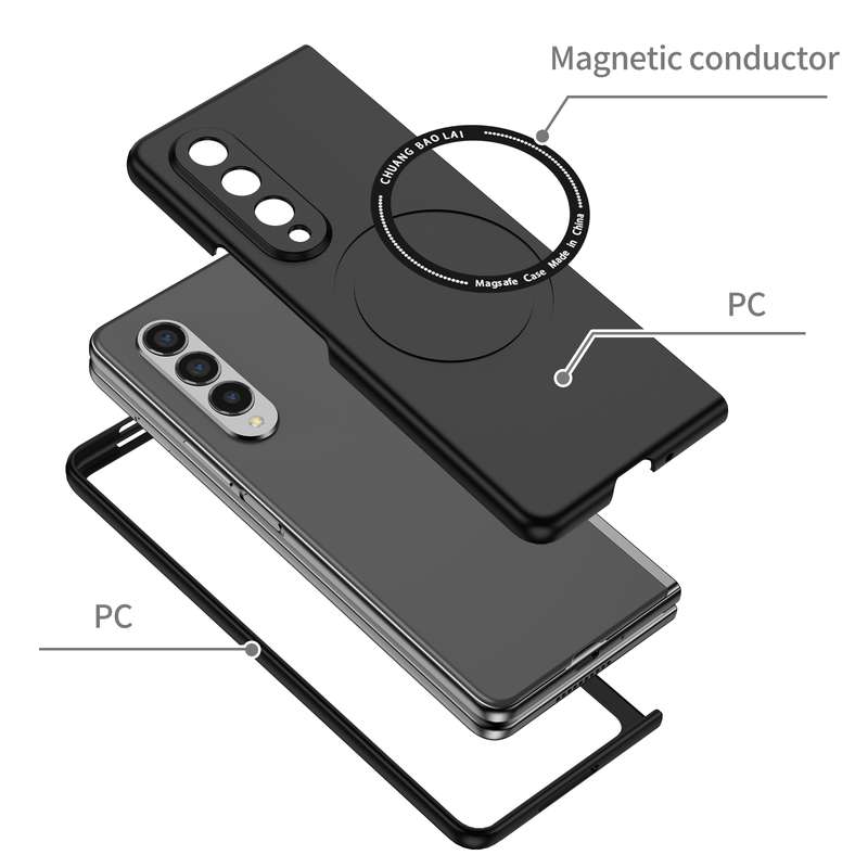 For Samsung Galaxy Z Fold3 5G Magsafe Magnetic Folding PC Phone Case(Black)