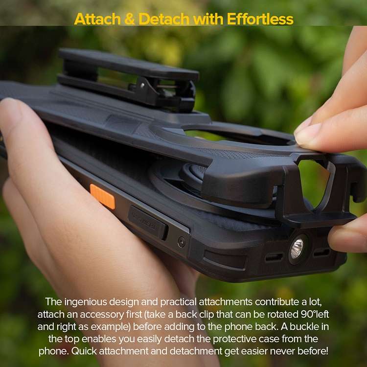 For Ulefone Power Armor 16 Pro / Power Armor 16S Ulefone Back Clip Phone Case with Carabiner(Black)