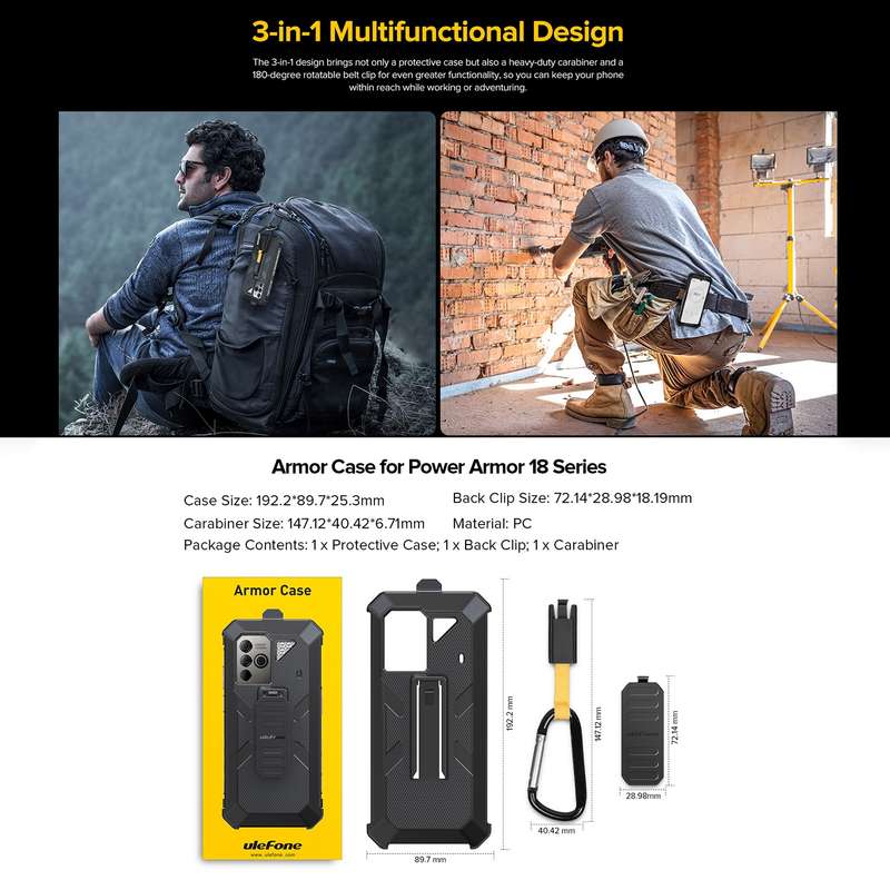 For Ulefone Power Armor 18 Ultra / 18T / 18T Ultra / 19 / 19T Ulefone Back Clip Phone Case with Cara